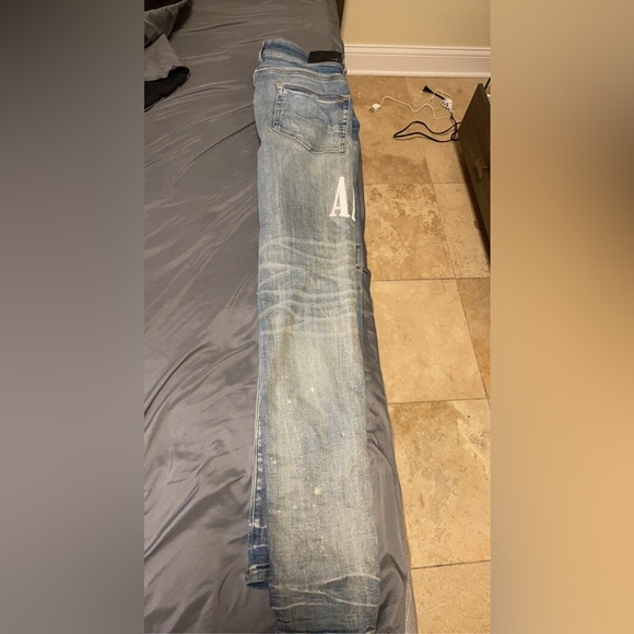 Amiri leather clay indigo jeans size 34 - Picture 2 of 9